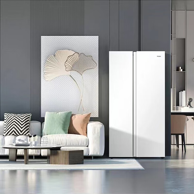 海尔bcd522wghssedw9522升对开门白色冰箱双变频风冷无霜大容量超薄