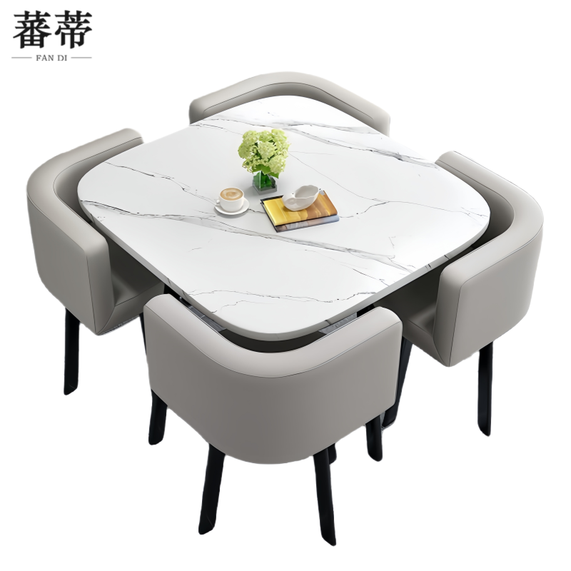 蕃蒂休闲桌一桌四椅套高清大图