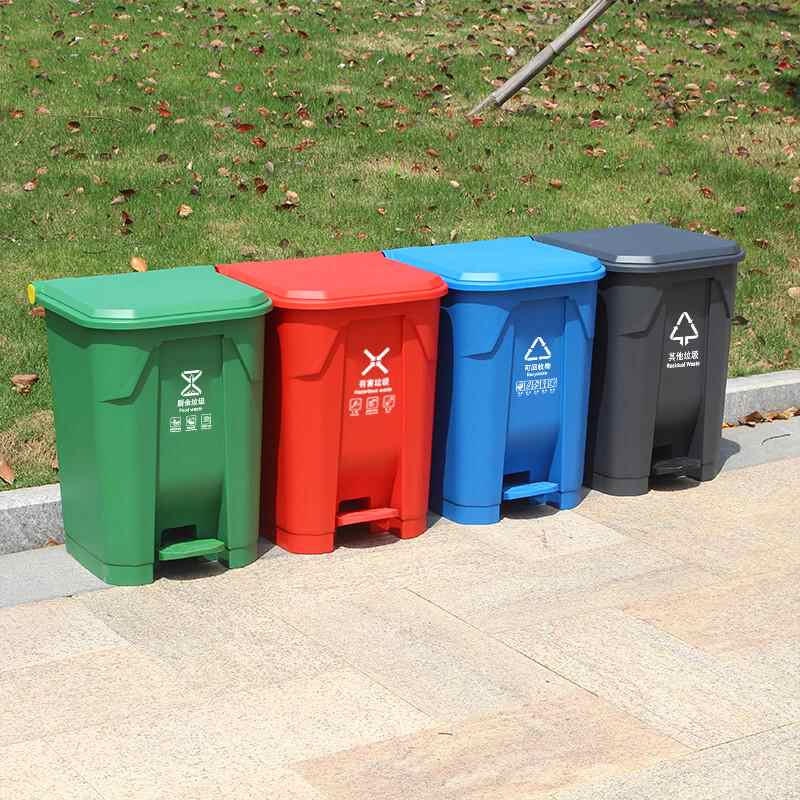 伽隽 脚踏垃圾桶 灰色其他50L 个高清大图