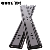 固特GUTE 黑色三节导轨静音滚珠滑轨抽屉轨道 一副价 10寸25cm