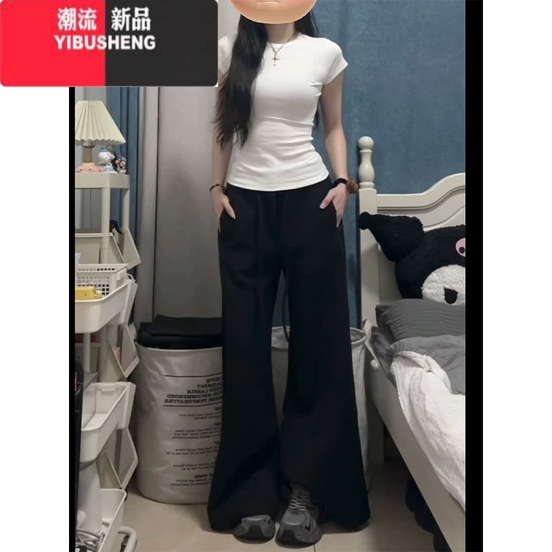 YIBUSHENG白色正肩短袖女季新款辣妹收腰修身上衣显瘦百搭纯色短纯季瘦瘦高清大图