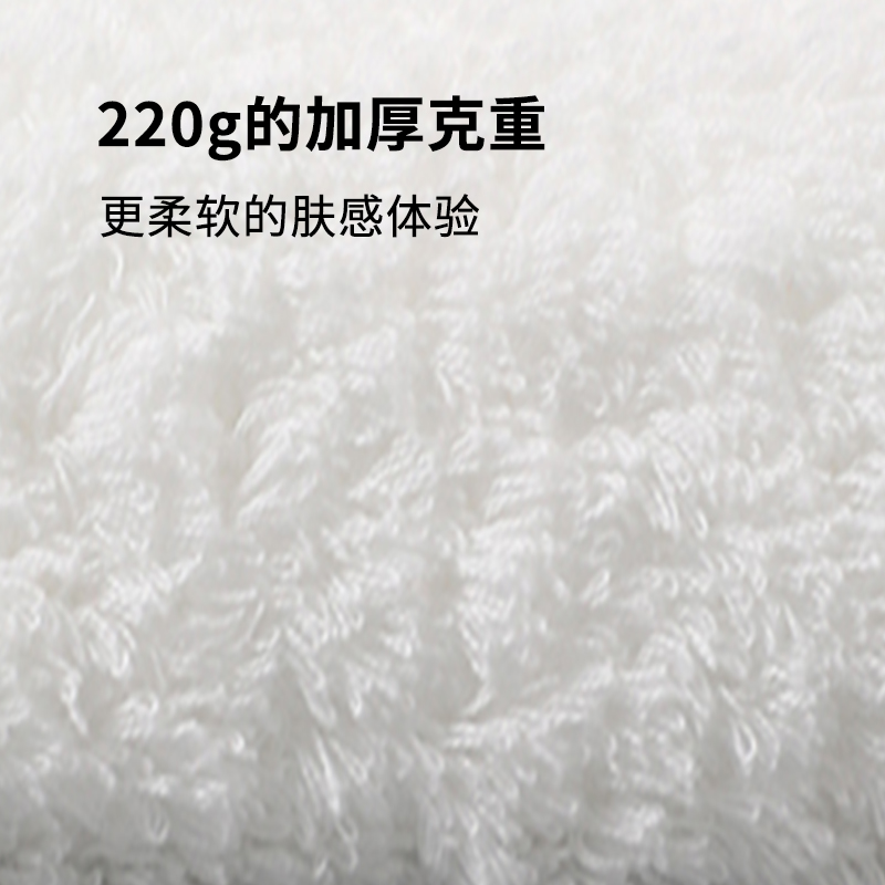 东纺拾光轻奢7A抗菌长绒棉毛巾40*76cm 220g 珍珠白 (单位:条)高清大图