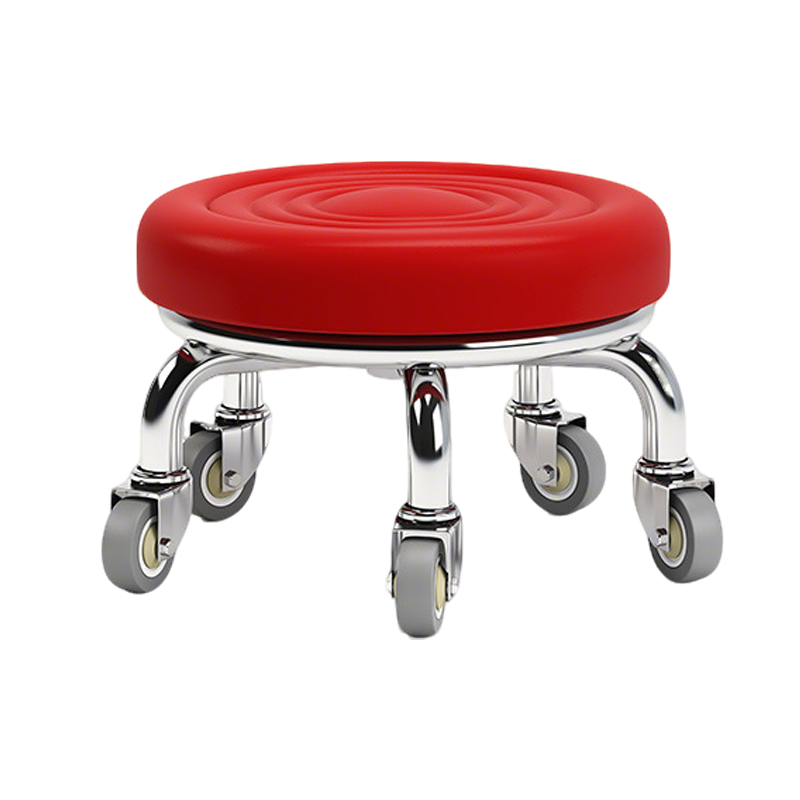 先围 静音滑轮矮凳 40*22cm-水波红 个高清大图