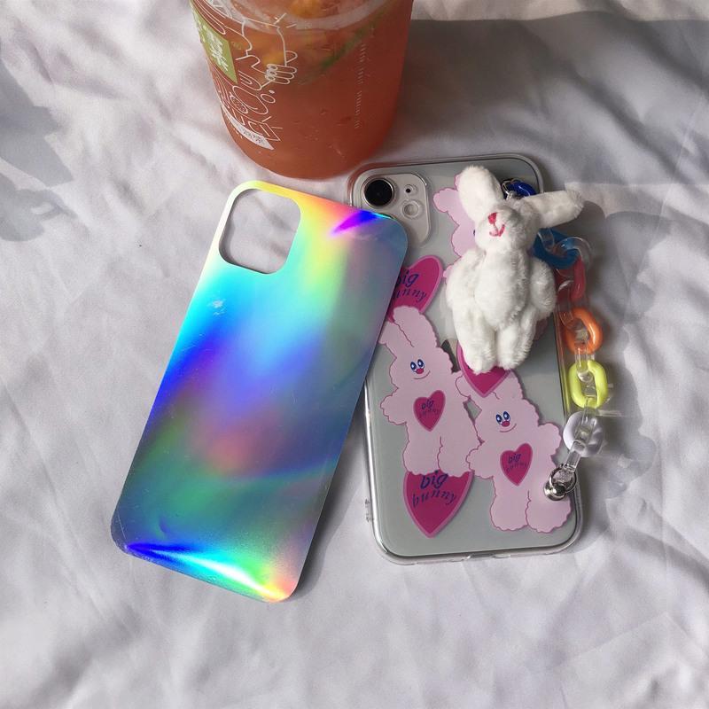 赵露思同款爱心兔子苹果11promax手机壳iPhonexs卡通7/8plus女11 爱心兔子+竖着彩色链条兔子 苹果
