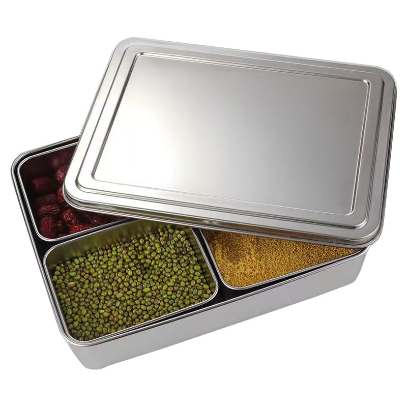 顺心优 不锈钢四格调料盒 调料收纳盒 调味盒 29*23*6cm/个高清大图