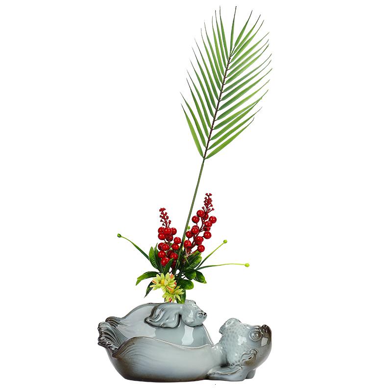 美帮汇新中式简约客厅创意插花摆件家居装饰品收纳陶瓷干花花瓶花艺摆设高清大图