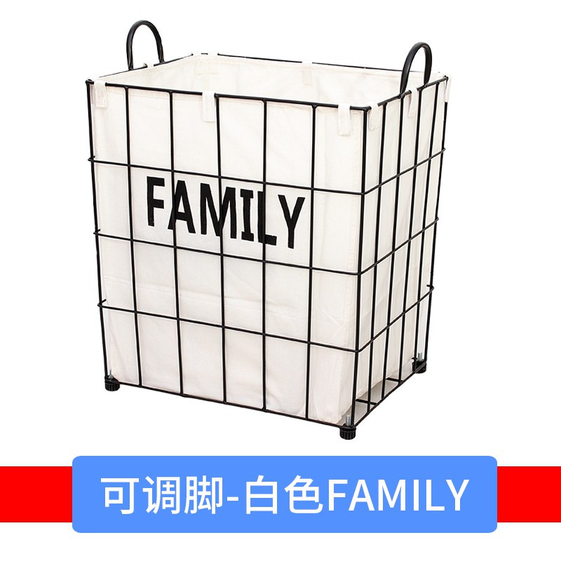 北欧铁艺收纳箱脏衣篮衣服储物箱有轮布艺收纳筐大号收纳篮特大号 三维工匠