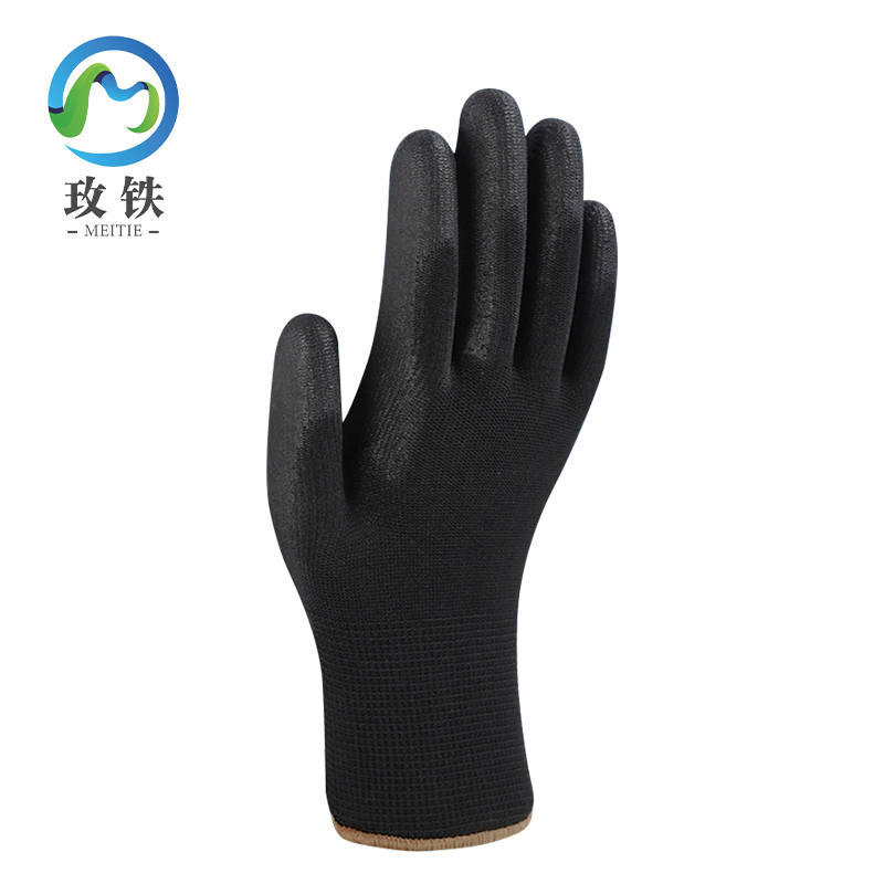 玫铁 PU浸胶涂掌手套 黑色/L码 双高清大图