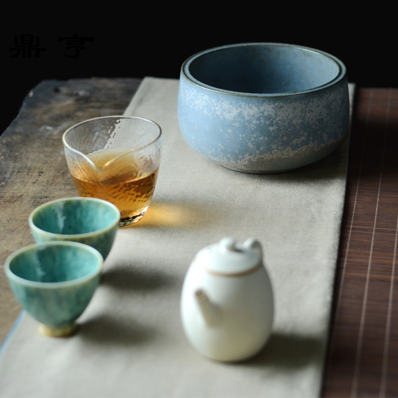 鼎亨茶洗大号复古窑变陶瓷功夫茶道家用办公茶具零配杯洗水盂水洗