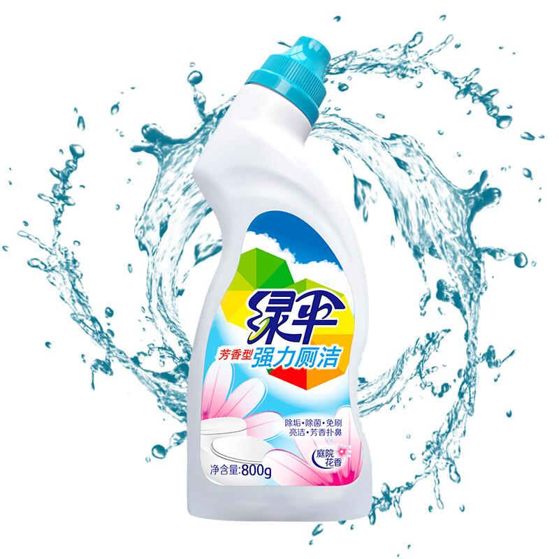 绿伞 强力厕洁卫生间厕所马桶除菌除臭清洁液洁厕灵去污垢 800g/瓶