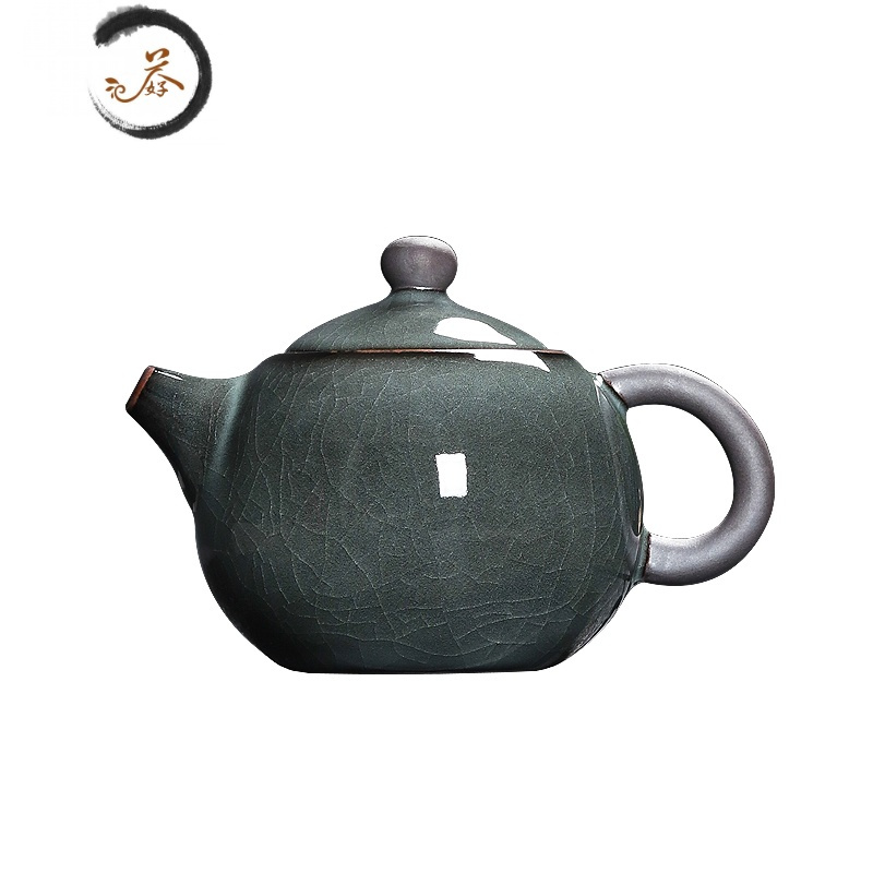 HAOYANGDAO青瓷泡茶壶陶瓷单壶龙泉手工哥窑铁胎冰裂功夫茶具过滤西施壶家用
