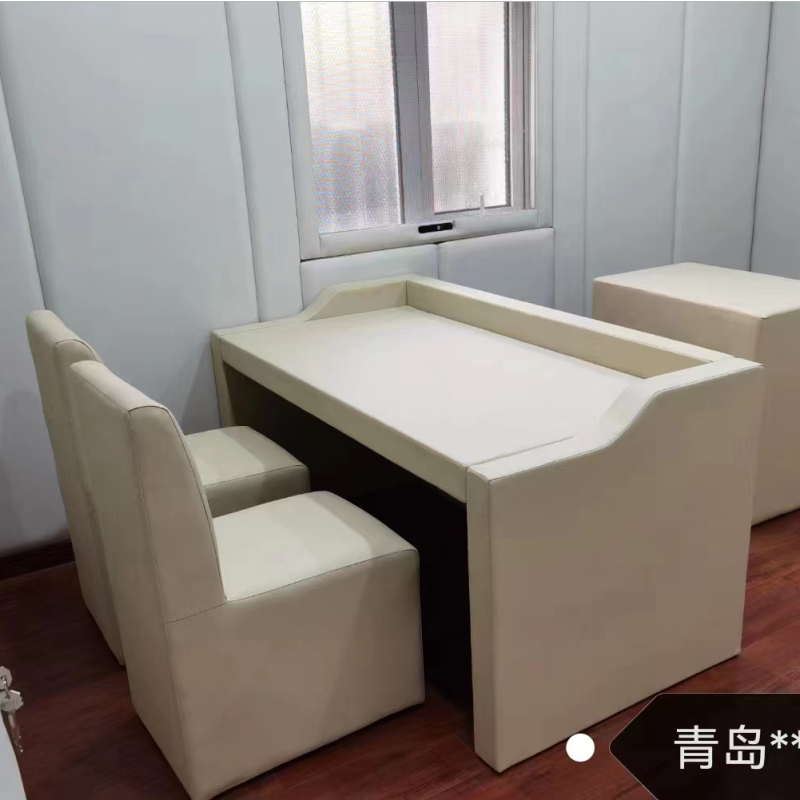 巴洛卡软包谈话室桌椅组合2.0米桌子*1+椅子*3高清大图