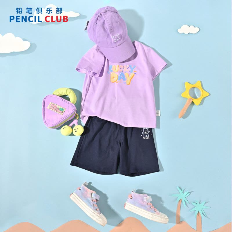 [1件3折]铅笔俱乐部童装2025夏装新款女童裤子儿童五分裤休闲小宝宝短裤图片