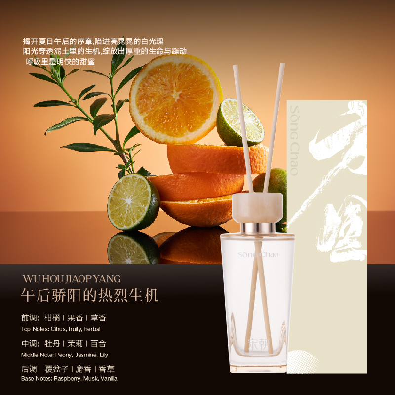 宋朝 方圆系列无火香薰200ml 午后-反转巴黎[果香西普调](无火香薰+扩香棒)高清大图