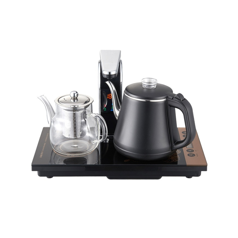 纳丽雅(Naliya)烧水壶泡茶保温一体功夫茶具智能家用 自动上水电热水壶套装定制 金色智能 玻璃保温壶钢款