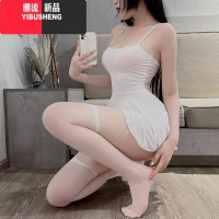 YIBUSHENG性感遮肉吊带包臀ol裙子小众高级裙子推荐清单美式连衣裙j包 L码120-150斤) 白色+同款袜