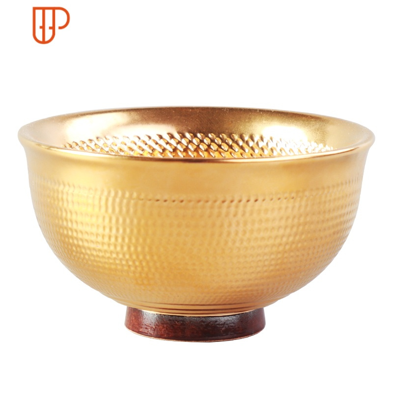 24k茶盏单杯大号白瓷家用功夫茶具主人杯国泰家和汝窑鎏金杯信手拈花