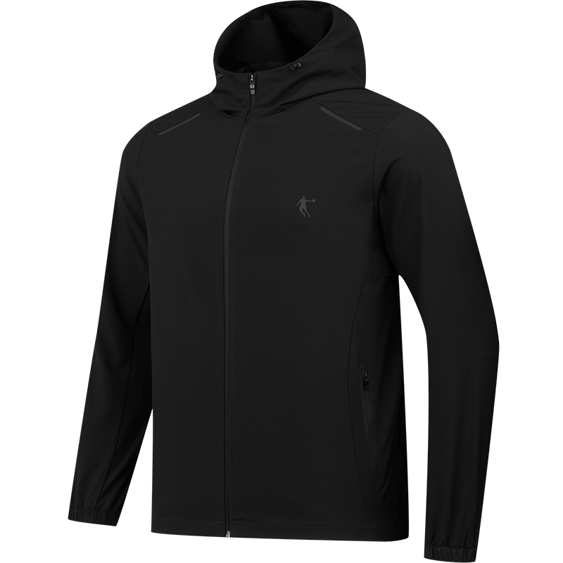 乔丹 男款梭织风衣运动风衣速干外套 KFD33251142S 黑色高清大图