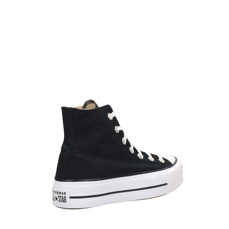 匡威(CONVERSE)黑色高帮真皮休闲运动鞋女款圆头系带橡胶底跑鞋