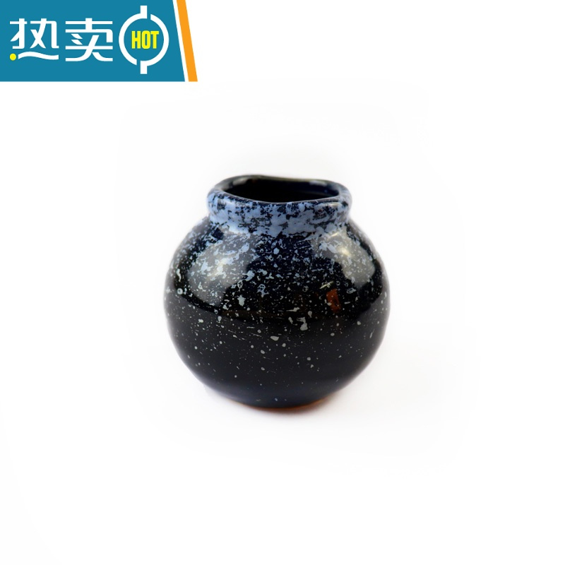 敬平日式牙签筒盒刺身干冰盅杯容器摆盘装饰罐子火锅餐厅酒店陶瓷餐具 约3.5*5.5厘米星空