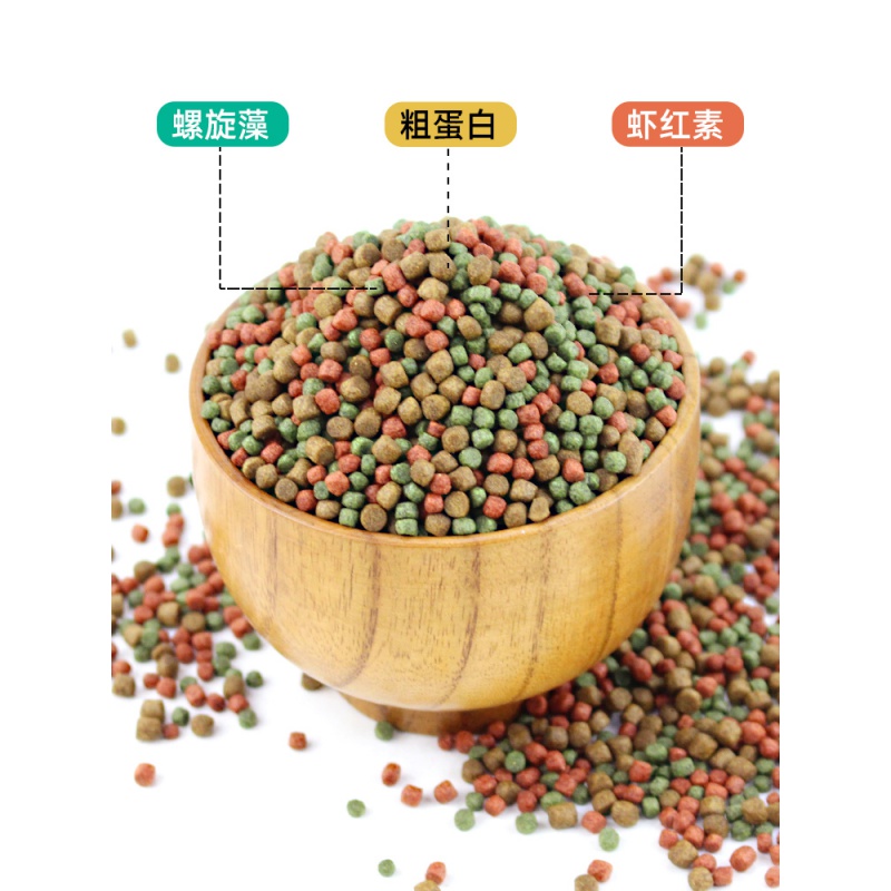 锦鲤鱼饲料小颗粒观赏鱼鱼食通用专用增色鱼粮上浮淡水鱼金鱼粮食高清大图