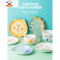 釉下彩恐龙碗碟餐具套装家用卡通可爱创意个性儿童陶瓷饭碗盘 敬平 小恐龙3件套