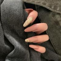 欧美长梯裸色穿戴甲可反复使用暖色调颜色随机发可以要色板选颜色|短 s