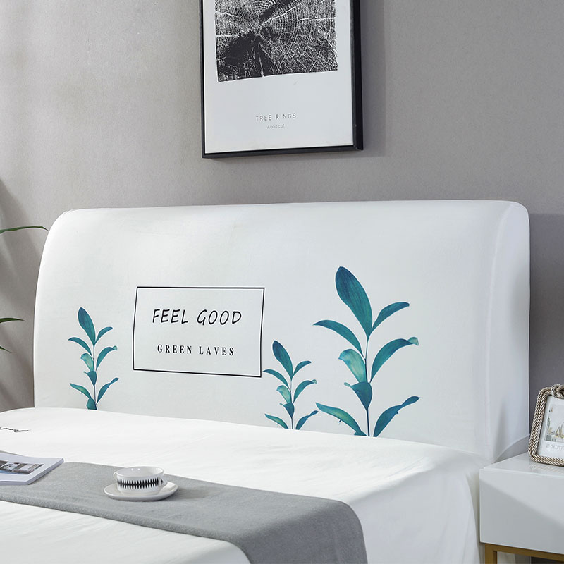 家柏饰(CORATED)北欧风床头罩套床头套软包防尘罩床背罩子保护套1.8床弹力布1.5床 绿叶火烈鸟 床头宽度1.2米高清大图