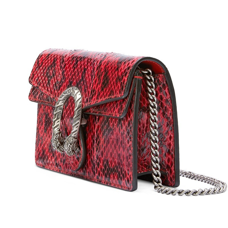 海外直邮gucci古驰女包dionysus系列红色超迷你酒神包单肩斜跨链条包