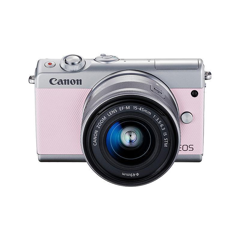 佳能(Canon)EOS M100 (15-45)粉色微单单镜头套装相机2420万像素 触控翻转LCD 全像素双核对焦