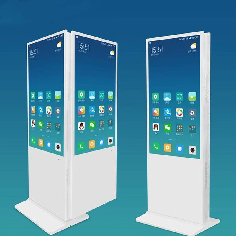 海信55英寸双面屏折叠触摸屏白色烤漆底座可移动视频