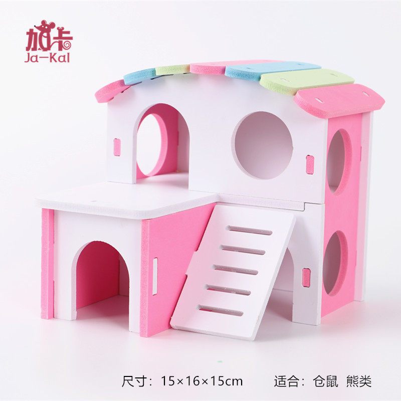 仓鼠玩具用品小窝金丝熊睡房双层小窝玩具木质秋千保暖笼子