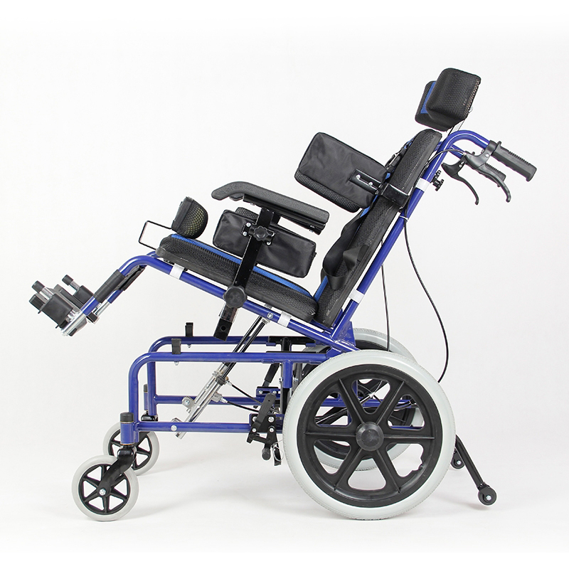 妙坤 儿童轮椅 蓝黑色高清大图