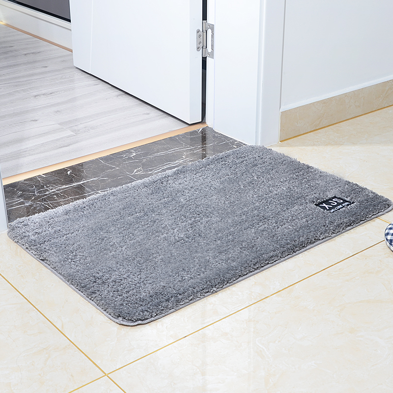 美帮汇吸水地垫卫生间口防滑脚垫厨房卧室地毯进入户垫卫浴口垫 灰色-加厚 60X90CM【入户柔软舒适】