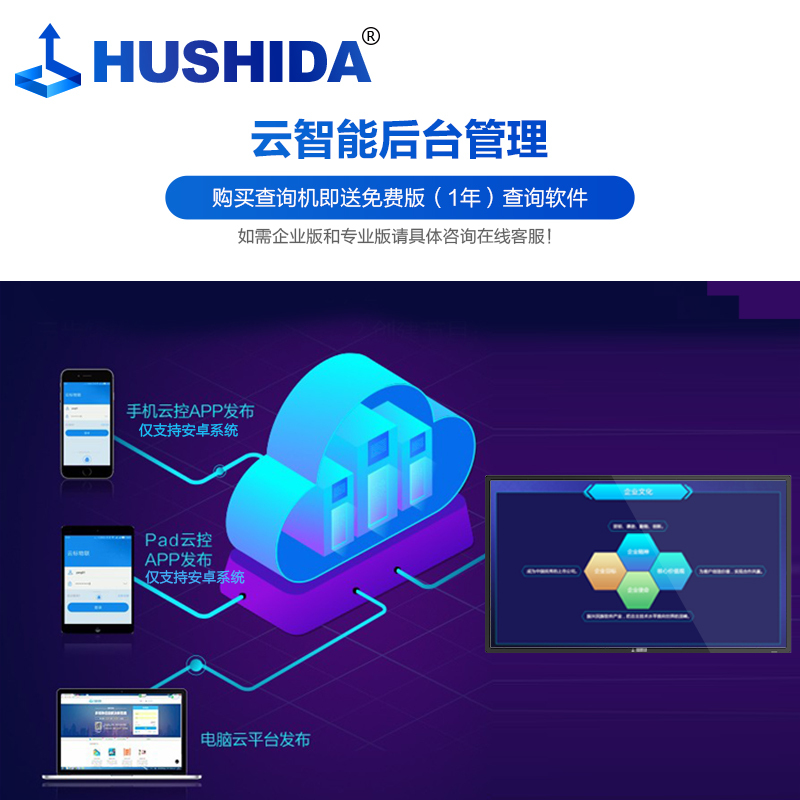 互视达(HUSHIDA) 55英寸自助查询机触控一体机触摸平板展示互动壁挂广告机商用显示器B1 Windows i5 BGCM-55