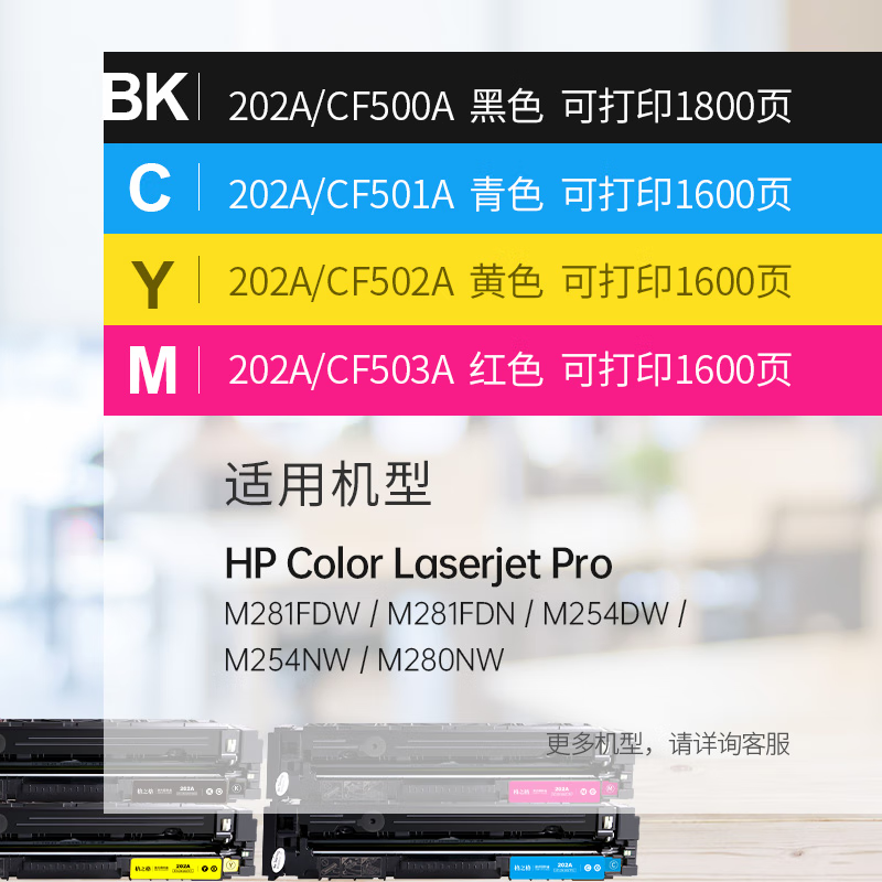 格之格硒鼓\HP CF501A\202A\青色 适用惠普m281fdw hp m254dw m254nw[约1600页]高清大图