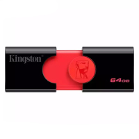 金士顿（Kingston）64GB U盘 DT106 推拉高速优盘USB3.1 黑红色