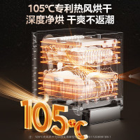 美的(Midea)新品GX1000S Max嵌入式洗碗机升级18套智能投放七星消杀变频万向五臂飓风洗105°热风烘干