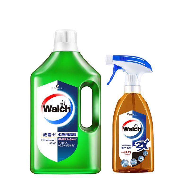 威露士(Walch) -消毒杀菌组合(多用途消毒液青柠 1.5L+特强杀菌喷雾500ml)