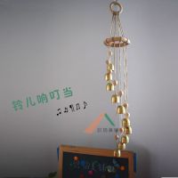 铃铛风铃圣诞风铃 简约实木金属风铃挂饰 创意礼物 礼品 卧室装饰 铃铛风铃 成品(原色棉绳)