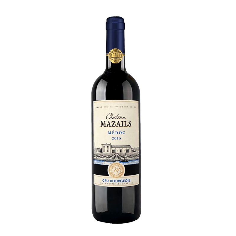 伊莎贝法国原瓶原装进口马莎尔酒庄2015梅多克干红葡萄酒750ml
