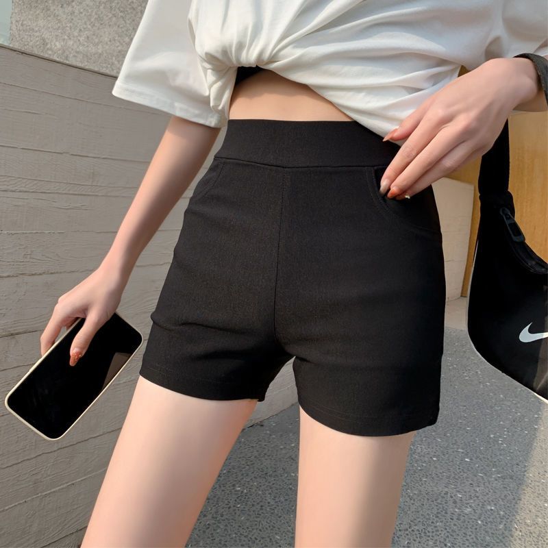 黑色打底短裤子女春装外穿高腰紧身弹力防走光安全裤下衣失踪短裤黑色