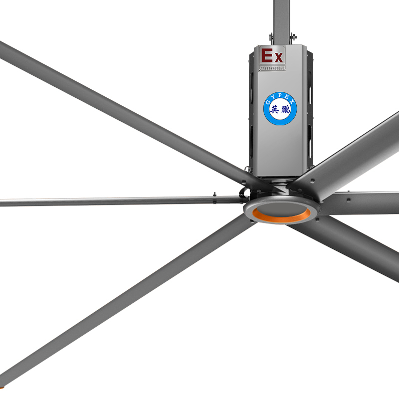 英鹏防爆大吊扇bmf-20yb-cf6e智能变频调速6扇叶超大风量安静运行实验