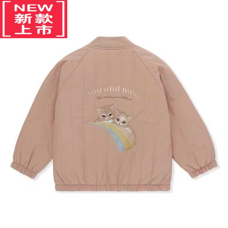 可莉允22秋冬新定制丹麦飞行服棉衣外套男女童儿童宝宝夹克棉服棒球服