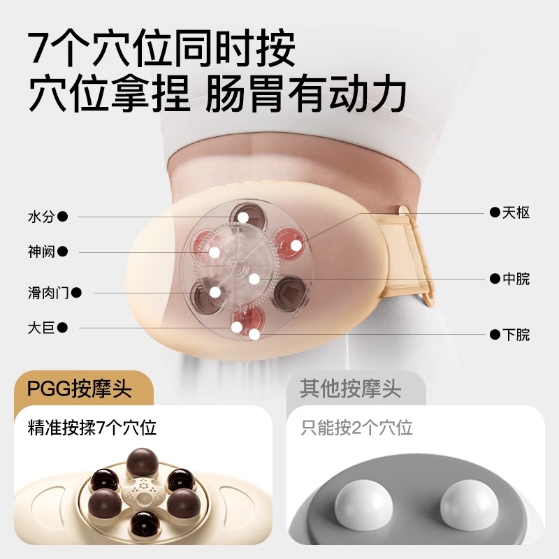 PGG揉腹仪砭石艾灸腹部按摩器揉肚子神器促进肠蠕动便秘腹胀减肥高清大图