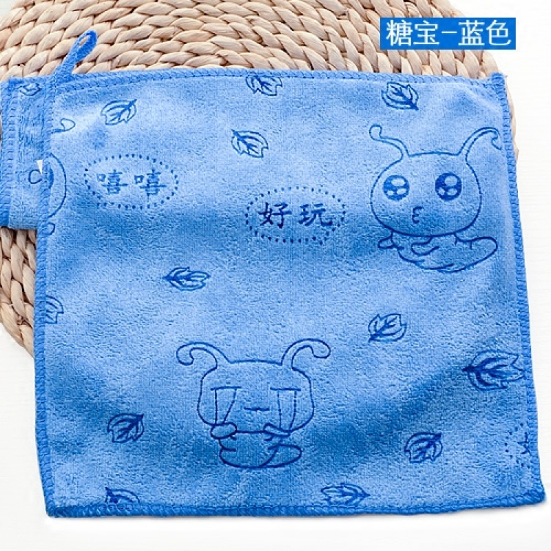 权夫人幼儿园小方巾带挂钩批儿童专用四方毛巾洗脸比棉吸水手帕高清大图