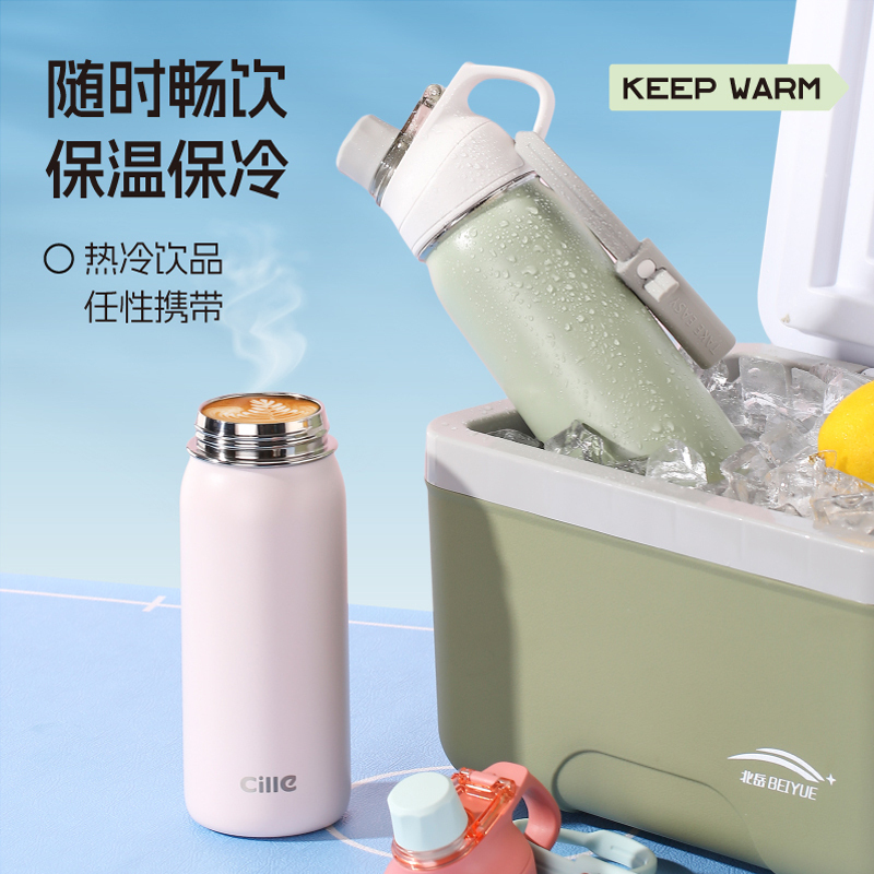 希乐Cille户外便携保温保冷水壶1800ml双层不锈钢真空设计超轻耐用防漏高清大图