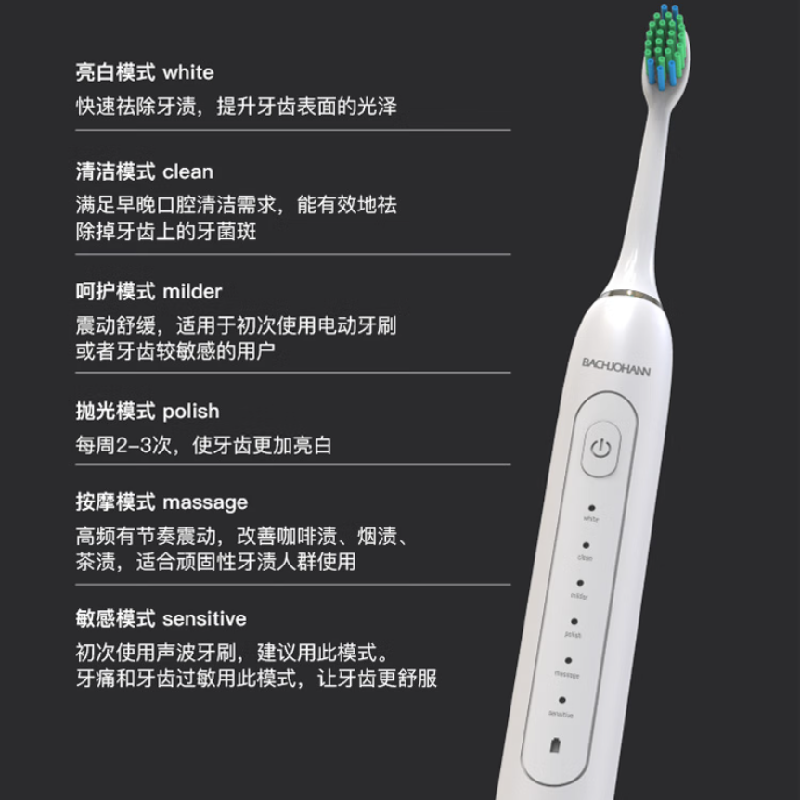 巴赫约翰德国巴赫 ETB-01声波电动牙刷颜色随机高清大图