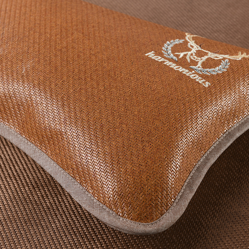 美帮汇夏季麻将枕头双面冰丝茶叶梗藤枕竹凉席枕成人学生凉爽单人枕高清大图