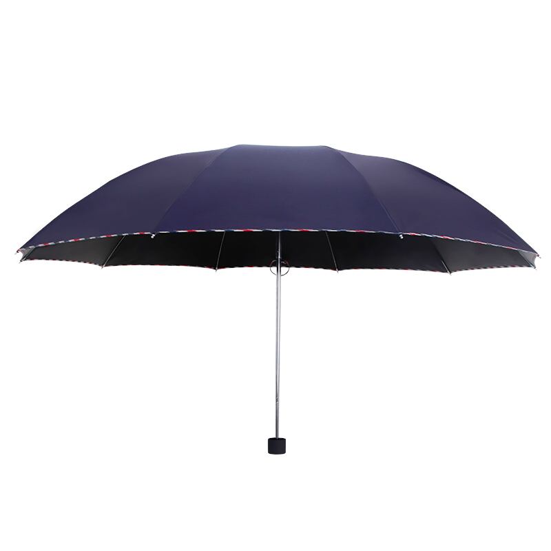 天堂伞 商务雨伞纯色黑胶防晒太阳伞遮阳伞晴雨伞三折伞折叠伞男女10骨大伞雨伞